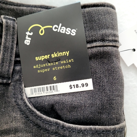 NWT Girl's Art Class Brand Black Medium Wash Skinny Jeans - Picture 7 of 16